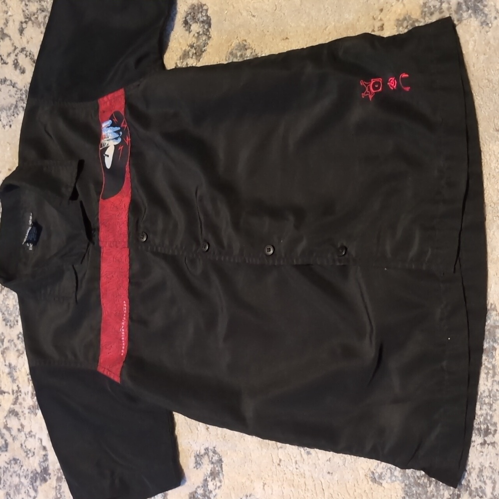Vintage No Boundaries Black Button Up Shirt Urban Dj Music hip-hop graffiti 16